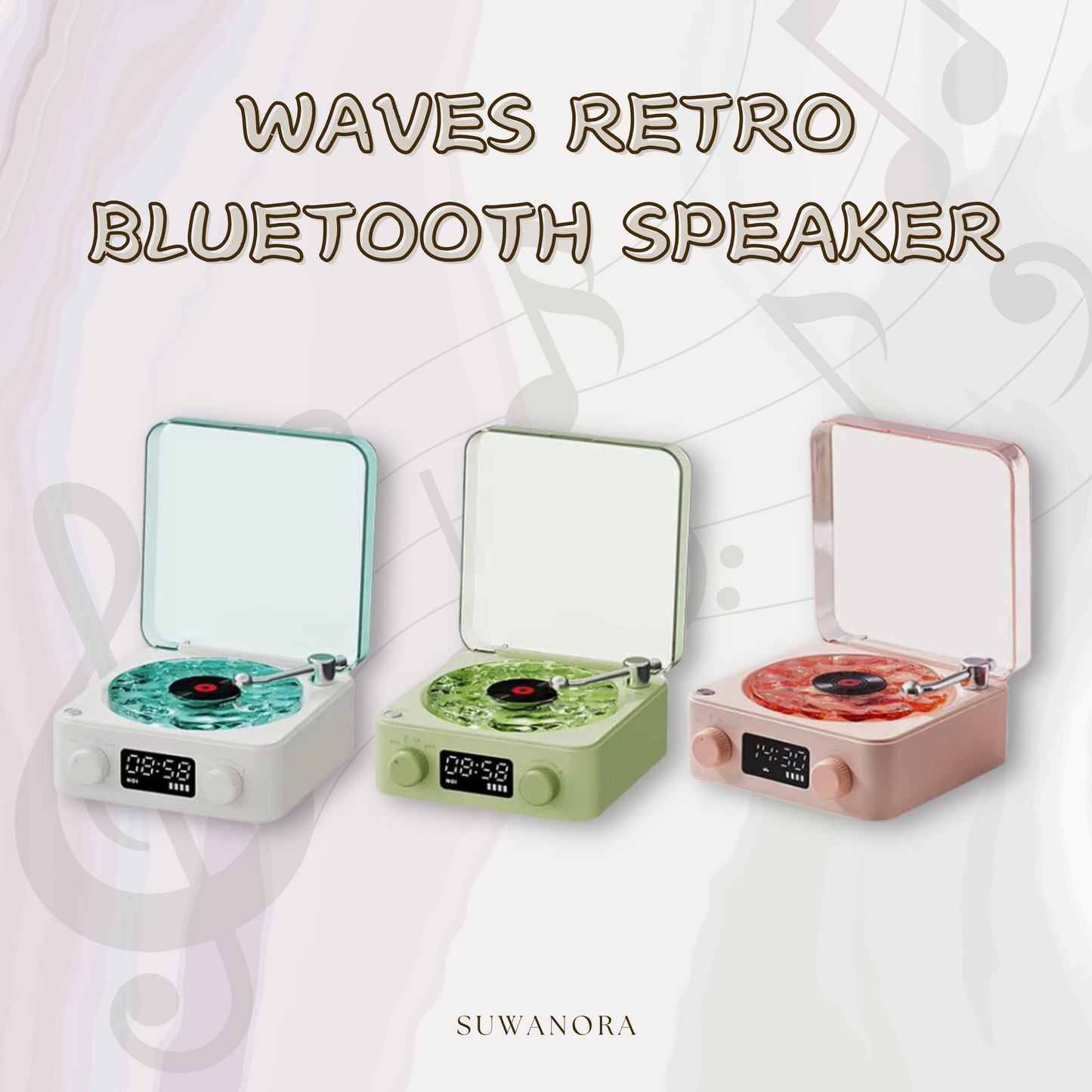 Waves Retro Vinyl Bluetooth Speaker