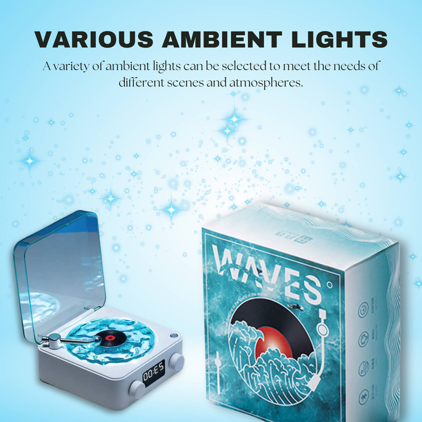 Waves Retro Vinyl Bluetooth Speaker