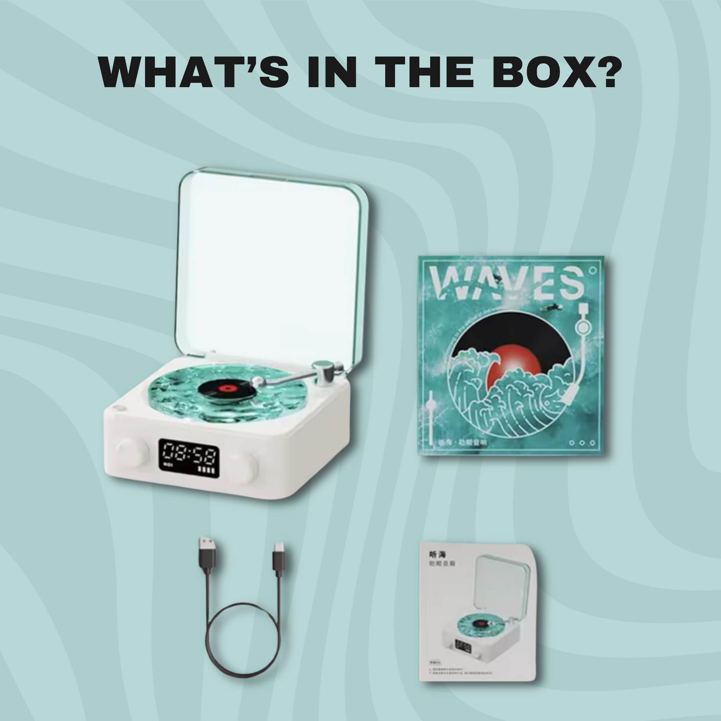 Waves Retro Vinyl Bluetooth Speaker